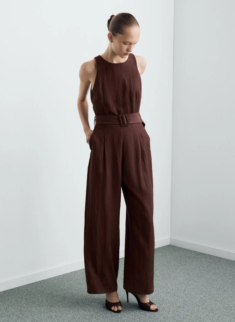 MANGO Lyocell jumpsuit with belt